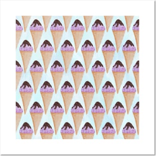 Ice Cream Neck Gator Purple Ice Cream Cones Posters and Art